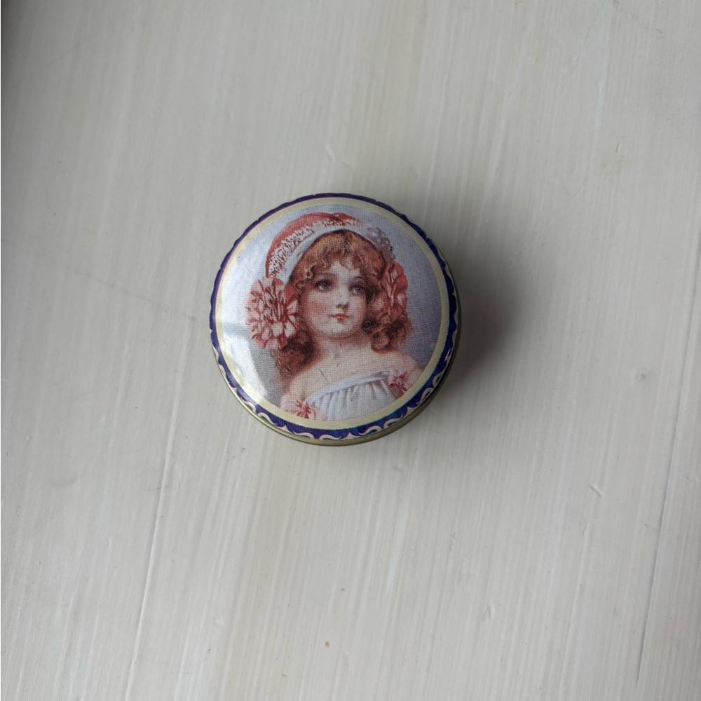 Vintage Style Pill Container with Girl Portrait